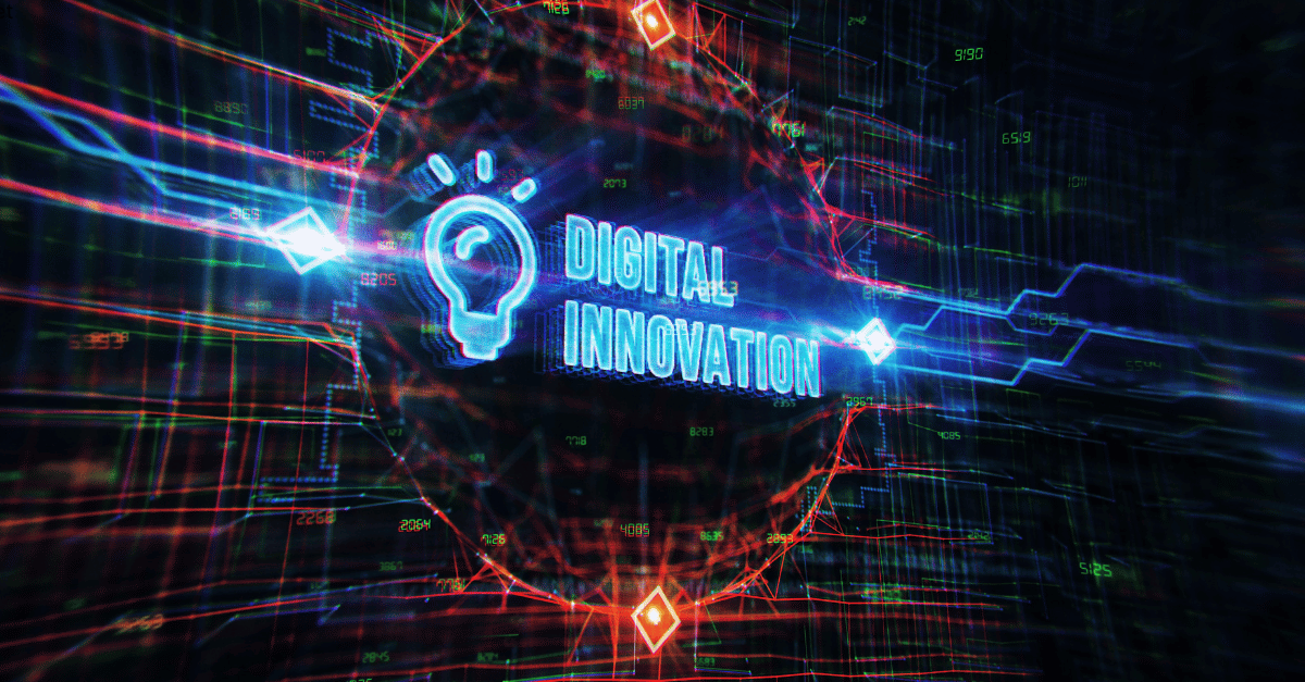 Digital innovation and a blue lightbulb