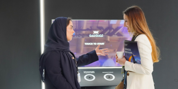 Two women discussing something